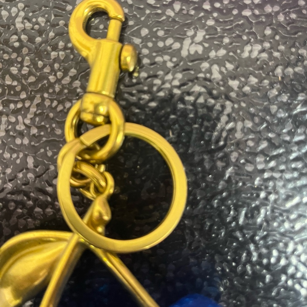 Gold and Blue Cherry Keychain - Picture 4 of 4